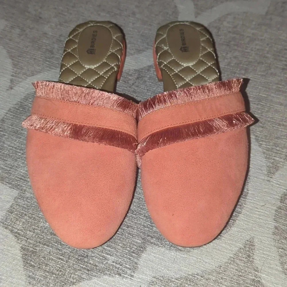 Birdies Ani Slide Coral Fringed Mule Flat 7.5 - Picture 4 of 4